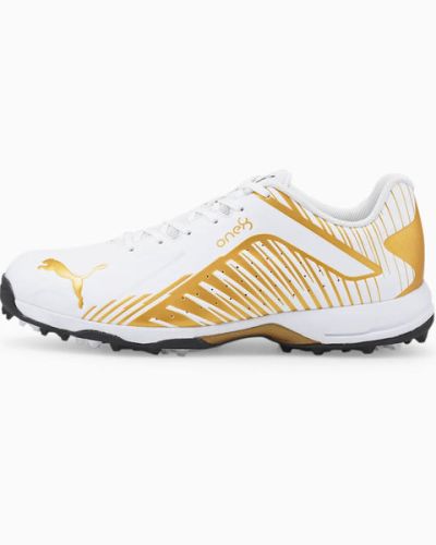Puma Men VK One8 22FH Rubber White & Gold Cricket Shoes