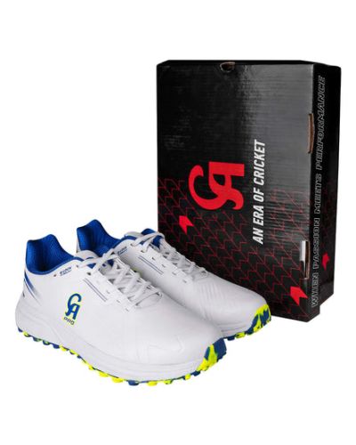 CA Pro Boost Rubber Cricket Shoes (Blue/Green) – 2025
