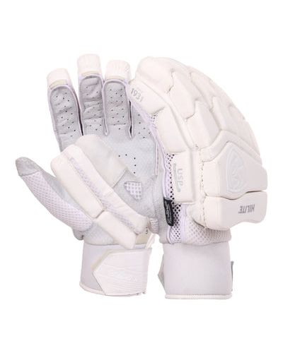 SG HILITE FULL WHITE BATTING GLOVES – 2025