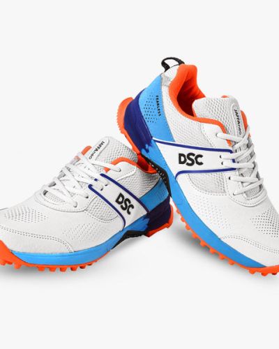 DSC Jaffa Neo Rubber Cricket Shoes – 2025 (Royal-Orange-White)