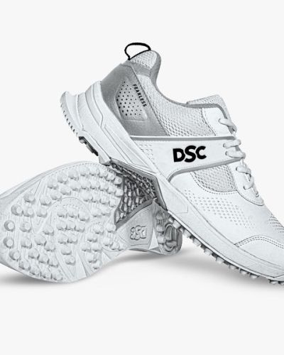 DSC Jaffa Neo Rubber Cricket Shoes – 2025 (White-Silver)
