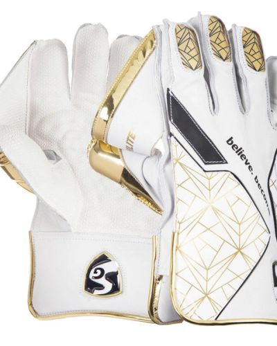 SG Hilite White/Gold Wicket Keeping Gloves