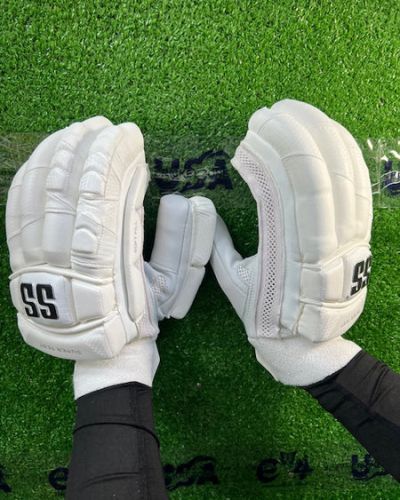 SS Super Test Full White Batting Gloves – 2024