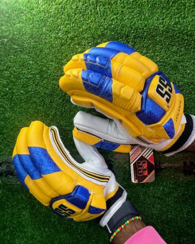 SS Super Test IPL Yellow Colored Batting Gloves