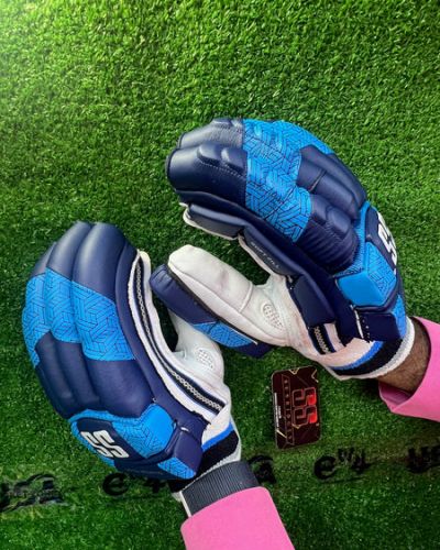 SS Super Test Navy and Sky Colored Batting Gloves