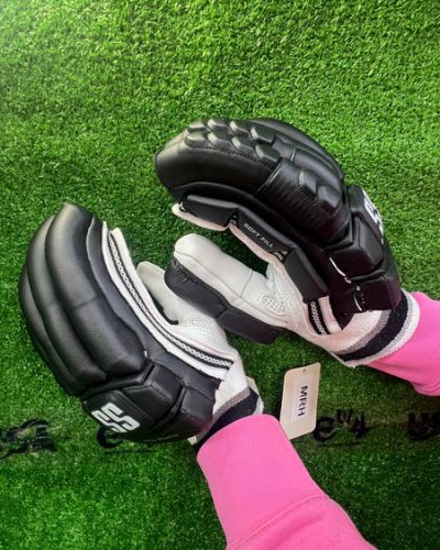 SS Super Test Black Colored Batting Gloves
