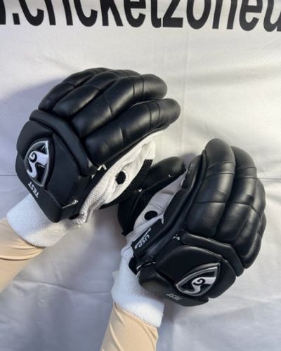 SG TEST Black Batting Gloves – 2025