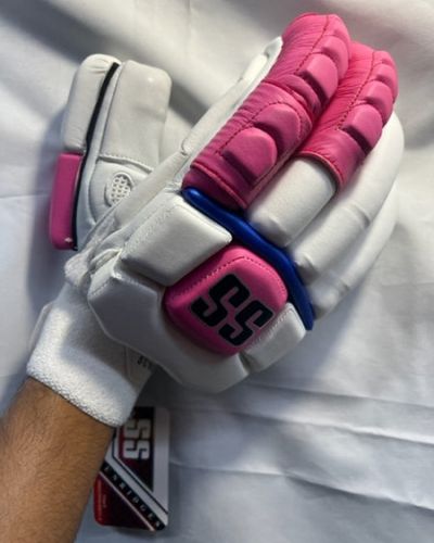 SS Shimron Hetmyer Players White and Pink Batting Gloves