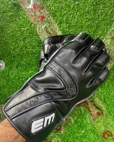EM MSD DHONI Player Black Wicket Keeping Gloves