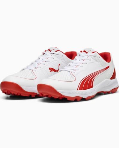 PUMA 24 FH Rubber Cricket Shoes – Puma White-Puma Red