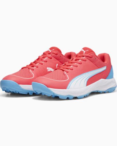 PUMA 24 FH Rubber Cricket Shoes – Fire Orchid-Puma White-Luminous Blue
