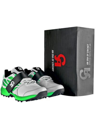 CA Big Bang Max Green and White Rubber Cricket Shoes