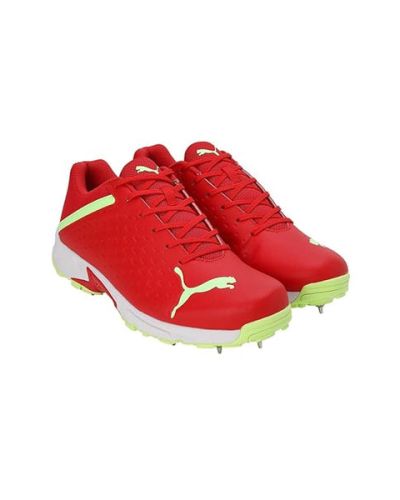 Puma Spike 22.2 Men’s Cricket Shoes- Red-Speed Green