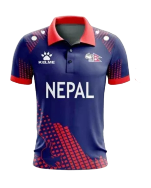 Nepal Cricket Jersey – Red & Blue Home Colours