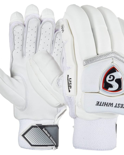 SG HILITE FULL WHITE Batting Gloves – 2025 | Best Grip & Style