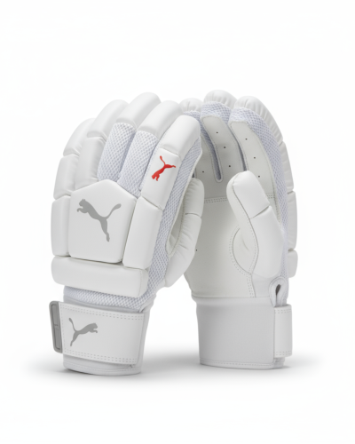 PUMA White Cricket Gloves | Quality Protection for Players